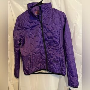 Women’s Small Marker Quilted Puffer Jacket Purple Zip Up NWT